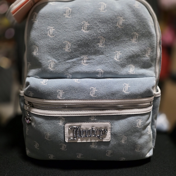Juicy Couture Denim Backpack with Logo Print - Picture 3 of 8